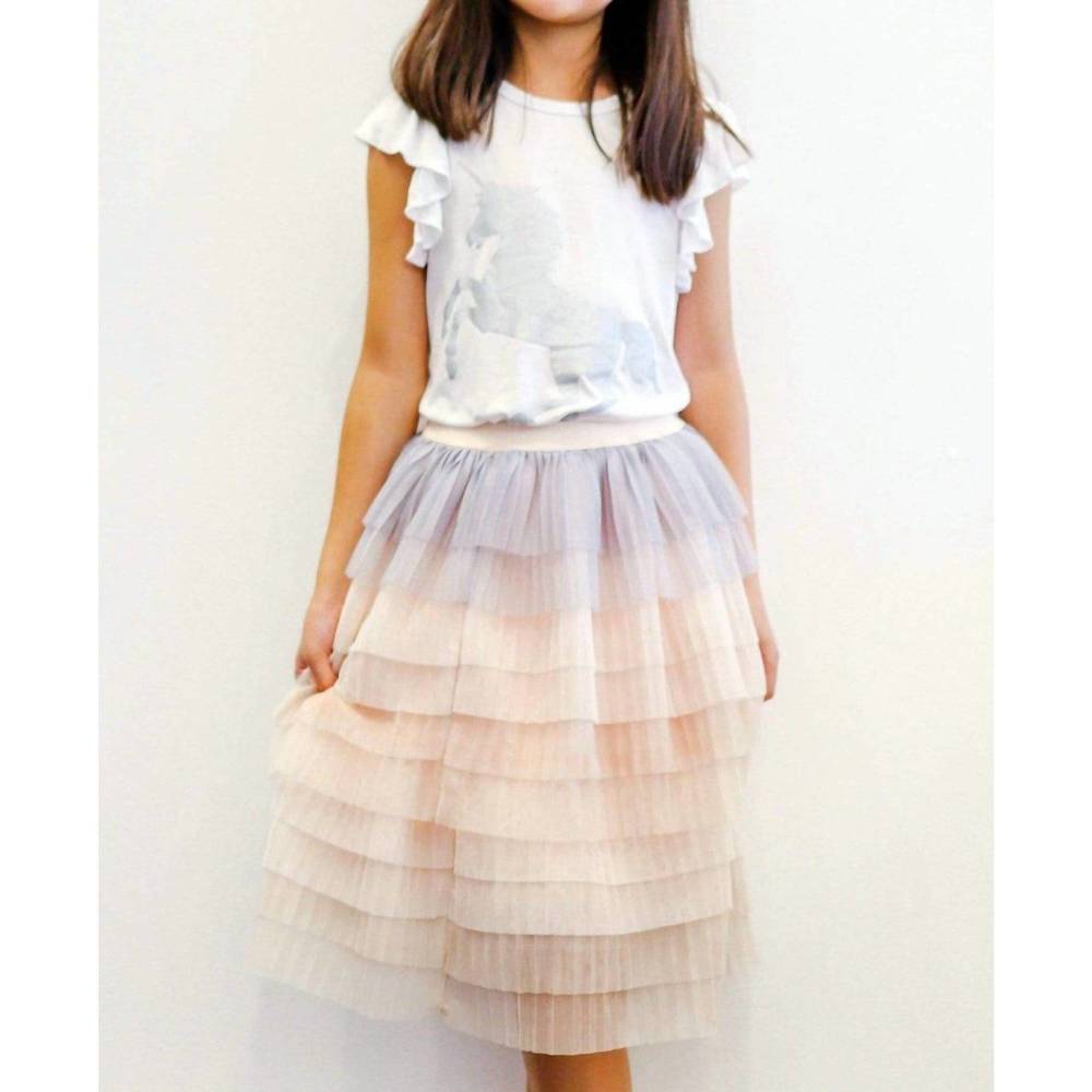 NEW EVA FRANCO girls cake tiered tulle skirt in pastel